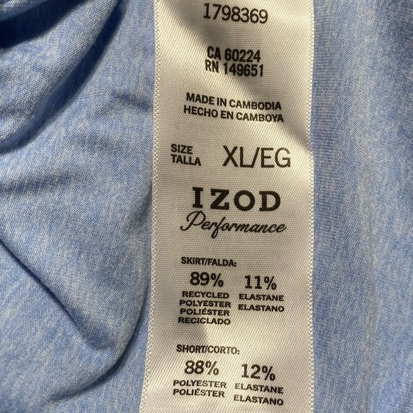 IZOD Performance Skort With Back Pleats XL Light Blue Tennis Pickleball NWT - Picture 5 of 6